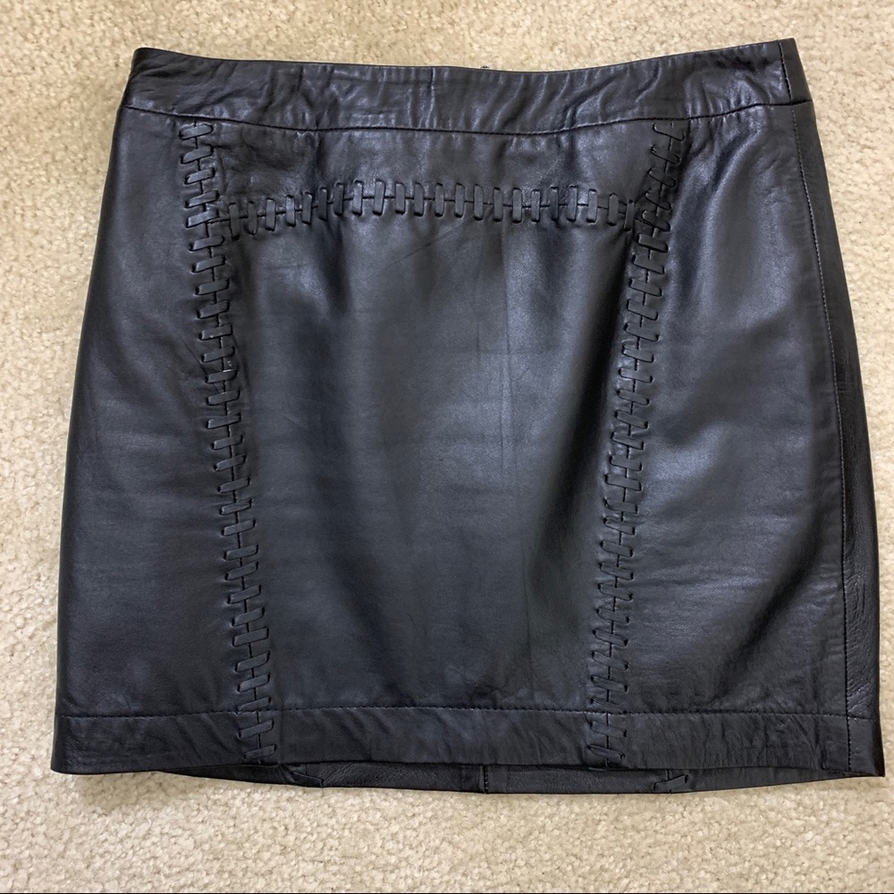 French Connection Genuine Leather Mini Skirt